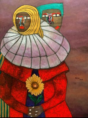 Jephter Uzoma - Embrace of Resilience - Acrylic on Canvas - 2025. SHIPS FROM LAGOS NIGERIA. 