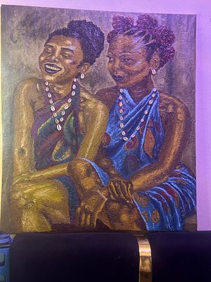 Alicho Maryjane Oleedi Whispers of joy Oil on canvas 2025 Anambra state, Nigeria. SHIPS FROM 