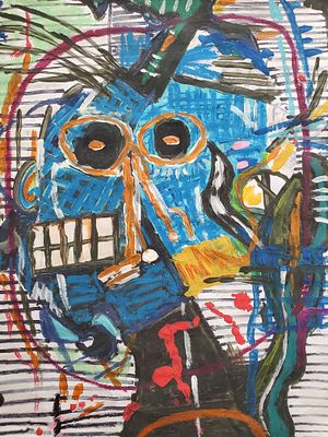 Andre pace Zombie dead better of red [ no.8] untiled Oils, pastels and crayon/acrylics 2022 