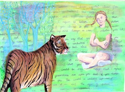 Cecilia Rouncefield Conversation with Nature mixed media on canvas 2022 Bristol UK. SHIPS FROM 