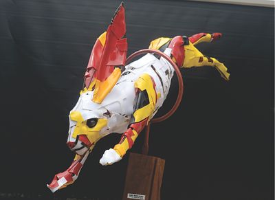 Moses Onugadi Njoku 'Leap of Faith' acrylic plastic offcuts 2024 Nigeria. SHIPS FROM Nigeria 