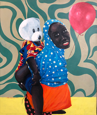 Olaide Olaide James HARMONY IN DIVERSITY Acrylic, pattern paper card on canvas 2023 Lagos, Nigeria. 