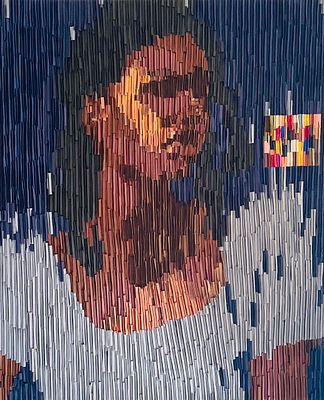 Caroline Useh Rooted in potentials Cotton bias on canvas 2025 Nigeria. SHIPS FROM Nigeria Rooted 