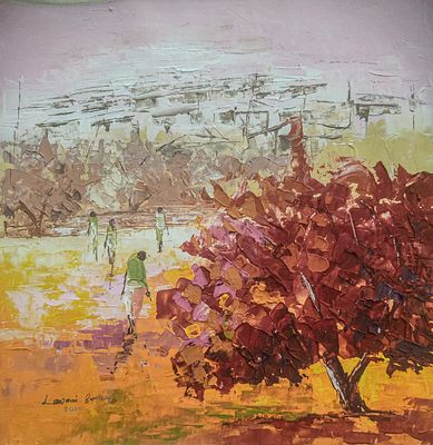 Lawani Sunday My Terine Acrylic on canvas 2025 Nigeria. SHIPS FROM Nigeria The image is a 