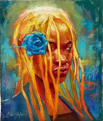 Muktar Yusuf Her Glory I Oil on canvas 2024 Nigeria. SHIPS FROM Nigeria Her Glory is 3 painting 