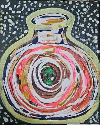 The Vessel of Light – Textured Contemporary Abstract Painting by British-Nigerian Artist C.Russell. 