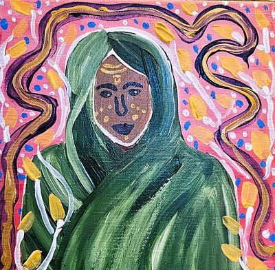 Wodaabe Woman IVContemporary African Portrait Painting by British-Nigerian Artist Chinwe Russell (. 