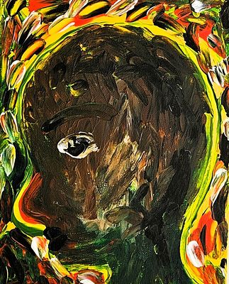 Brother II – Original 2021 Acrylic Portrait by Chinwe Russell, British-Nigerian Contemporary. Bro 