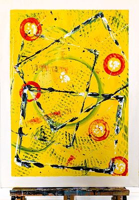 “Fragments of the mind" – Abstract Acrylic Painting by British-Nigerian Artist Chinwe Russell. -F 