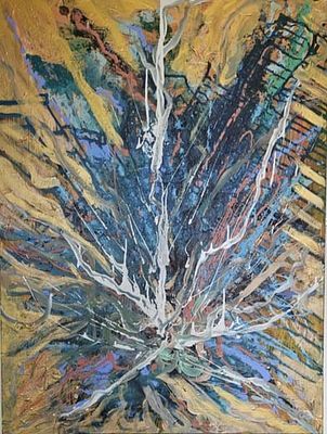 Wings of Freedom – Large Layered Abstract Acrylic on Canvas by Chinwe Russell 121x91 cm. “Wings 