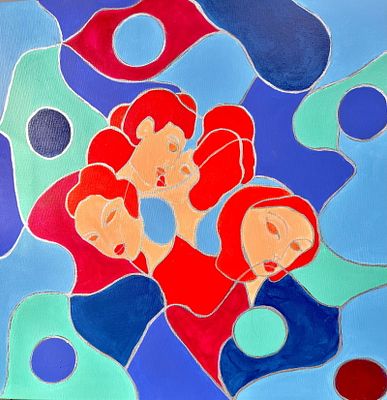 M&Eacute;NAGE &Agrave; QUATRE. Christie Acrylic on canvas. 2025. SHIPS FROM SURREY UK. An artwork in the 