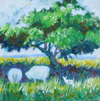 AN ENGLISH FARM LAURENCE PUSEY OIL ON BOARD 2024. SHIPS FROM Leeds UK An English farming scene 