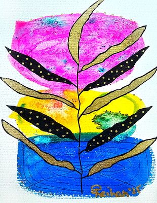 DISTANT Reihan Trandafir Mixed media watercolour and ink 2025. SHIPS FROM UK DISTANT , it is a 