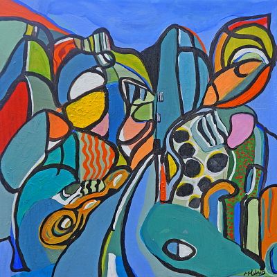 Rhythm and Form maria kalnars Acrylic on birchwood board 2024. SHIPS FROM ?????????????? This 