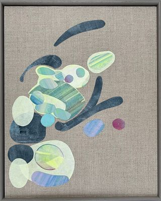 Botanicals 3 Yvonne Coughlan Gouache collage on linen board 2024. SHIPS FROM ?????????????? 