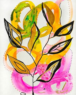 IN HARMONY Reihan Trandafir Mixed media watercolour and ink 2025. SHIPS FROM Doncaster, UK IN 