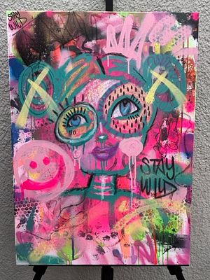 Unraveling Lyndsey Evison Mixed media, spray paint, oil pastels, acrylic paint 2025. SHIPS FROM 