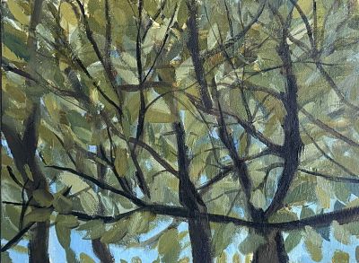 Whispers between trees Andreea Daniela Ene Acrylic on canvas 2025. SHIPS FROM england Whispers 
