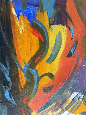 Flames of Fire and the Sea Andreea Daniela Ene Acrylic on canvas 2025. SHIPS FROM ENGLAND. Two 