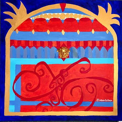 Arco Sagrado II By J Larsen-Collinge Acrylic / mixed media 2022. SHIPS FROM Gibraltar From my 