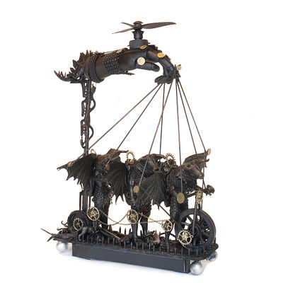 Three Minotaurs on their way to a Dance By ANDREW STEVENS Sculpture 2025. SHIPS FROM Bristol 