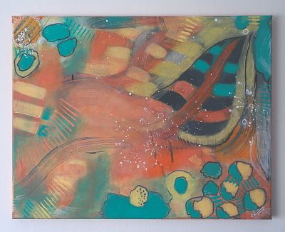 Unmapped Currents By Olena Hastilow acrylic on thin canvas 2026. SHIPS FROM Uttoxeter 