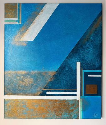 Diagonal feelings. By Olena Hastilow Acrylic on thin canvas. 2025. SHIPS FROM Uttoxeter 