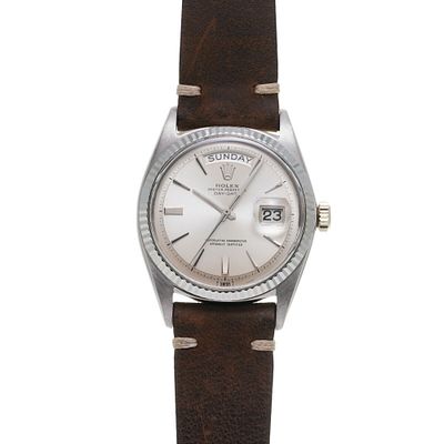 Rolex Day-Date Genuine Buckle SS 1803/9 No. 11 (around 1964/1965) Silver Men's Watch Automatic. c 