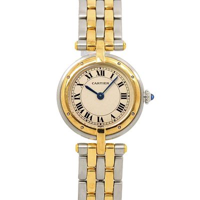 Cartier Panthere SM 2-row combination W25030B6 ladies' watch, ivory, K18YG, yellow gold, quartz 