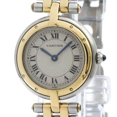 Polished CARTIER Panthere Round 2 Row 18K Gold Steel Ladies Watch BF579994. catalog 
