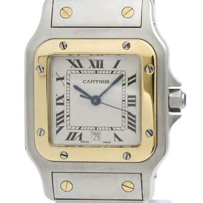 CARTIER Santos Galbee 18K Gold Steel Mens Watch W20011C4 Polished BF581039. catalog 

