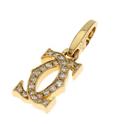 Cartier 2C Charm Diamond Pendant Top 18K Yellow Gold Women's CARTIER. catalog 
