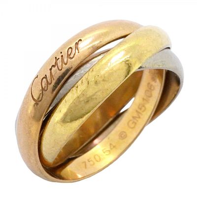 Cartier Ring Trinity 18KYG Yellow Gold 18KWG White 18KPG Pink #54 Ladies. catalog 
