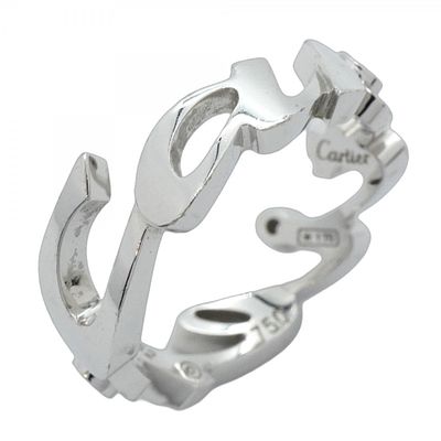 Cartier Ring Signature 3PD 18KWG White Gold Diamond #52 Ladies. catalog 
