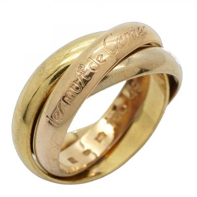 Cartier Ring Trinity 18KYG Yellow Gold 18KWG White 18KPG Pink #49 Ladies. catalog 
