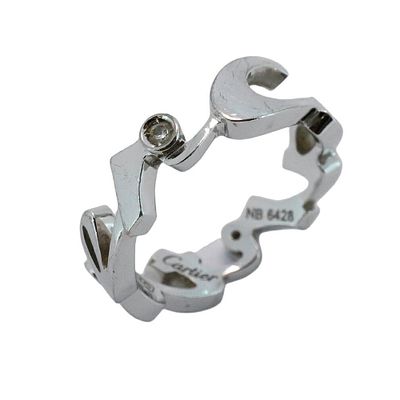 Cartier Ring Signature 3PD 18KWG White Gold Diamond #50 Ladies. catalog 
