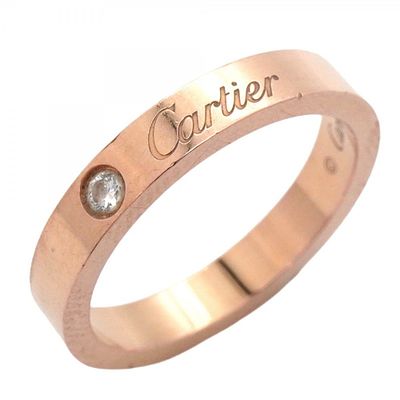 Cartier Ring Engraved 1PD 18KPG Pink Gold Diamond #49 Ladies. catalog 
