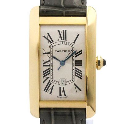 CARTIER Tank Americaine 18K Gold Automatic Mens Watch W2603156 Polished. catalog 
