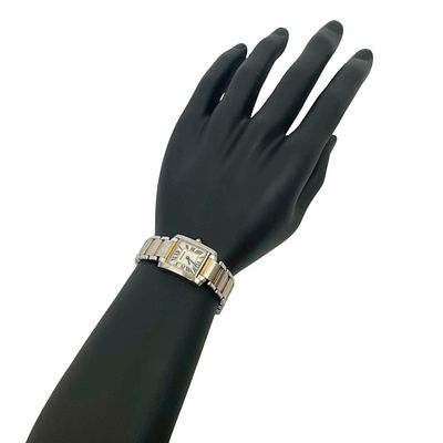 CARTIER Tank Française SM Stainless Steel Wristwatch in Silver and Gold (m992a). catalog 
