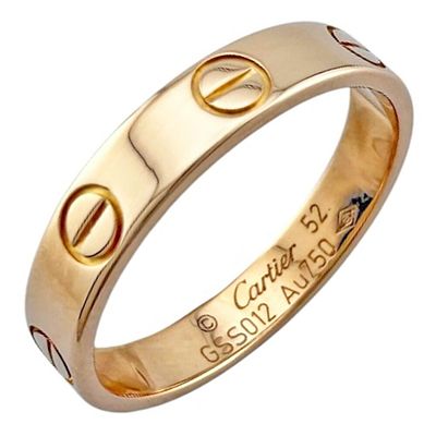 Cartier Mini Love Ring, size 12, 18k gold, women's. catalog 
