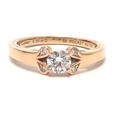 CARTIER Cartier Ballerina Solitaire Jewelry Accessory Diamond D0.30 Ring 18KPG Women's Gold. cata 