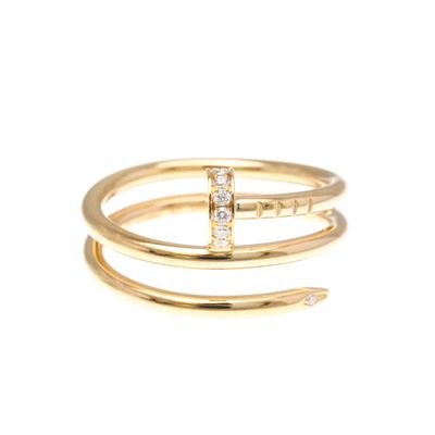 Cartier Juste Un Clou Double Diamond Ring Pink Gold (18K) Fashion Diamond Band Ring Carat/0.08 