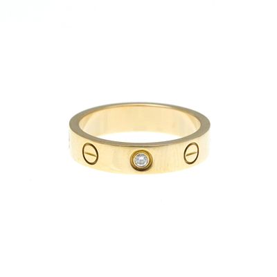 Cartier Mini Love Ring 1P Diamond B4050700 Pink Gold (18K) Fashion Diamond Band Ring Pink Gold. c 