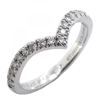 Tiffany Soleste V Half Eternity Ring, Pt950 Platinum with Diamonds, Size 6, Women's. catalog 
