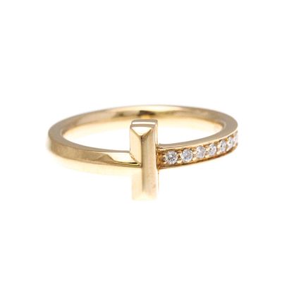Tiffany T One Narrow Diamond Ring White Gold (18K) Fashion Diamond Band Ring Pink Gold. catalog 
