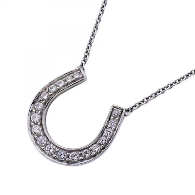 Tiffany Horseshoe Necklace Pt950 Platinum Diamond Women's. catalog 
