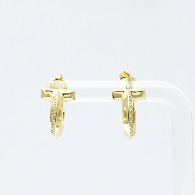 Tiffany Tiffany T T One Hoop Diamond Earrings Diamond Yellow Gold (18K) Half Hoop Earrings 