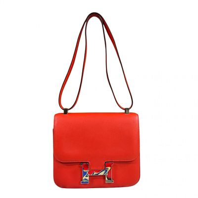 Hermès Marble Rock Constance III 24 Shoulder Bag, Epsom Leather, Orange, Women's, HERMES. catalog 