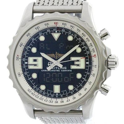 Polished BREITLING Chronospace Stainless Steel Quartz Mens Watch A78365 BF576142. catalog 
