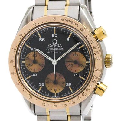 OMEGA Speedmaster Automatic 18K Gold Steel Mens Watch 175.0033 Polished. catalog 

